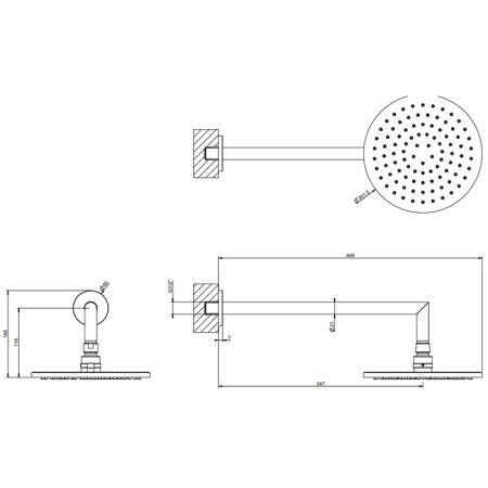 Gessi Emporio Emporio shower Душевая головка для настенного крепления, поворотная, с защитой от известкового налёта, цвет: Black XL 