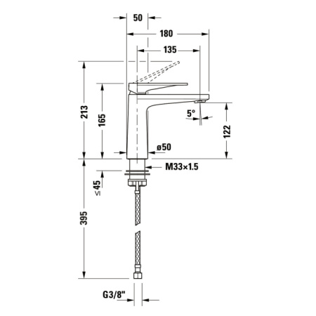 Duravit  Tulum by Starck Смеситель для раковины однорычажный, цвет черный матовый 