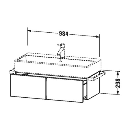 Duravit Vero Air Раковина 100cm,  с переливом, с площадкой, с 1 отв. под смеситель, Цвет белый 