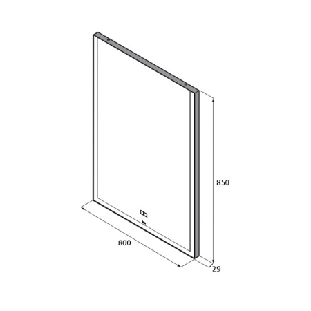 Roca ANETO Зеркало прямоуг. 800x29x850 мм, c LED-подсветкой(кроме верхней стороны), антизапотевание, сенсорным выкл. с диммером (7812363000) 