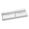 AZZURRA ELEGANCE Squared Двойная раковина подвесная/накладная  122х45см без отв. под смеситель , цвет белый