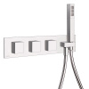 CARIMALI ILQUADRO Смеситель для душа встраиваемый, однорычажный, с переключателем на 4 потока, с ручным душем и шлангом, внешняя часть, цвет хром