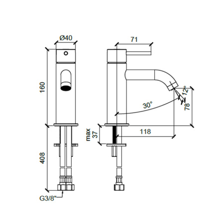 ALMAR Смеситель однорычажный для раковины на 1 отверстие без донного клапана, цвет хром 