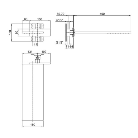 Fantini Внутренняя часть для верхнего душа, 1/2" 