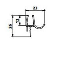 Kermi Горизонтальный полукруглый уплотнитель для ограждения с одной дверью (3260 гнутая)