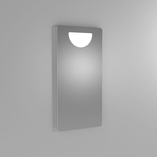 BURGBAD Sinea 1.0  Зеркало на основе с подсветкой 450х900 мм, 2 флуорисц трубки, 1 выкл справа, 20, цвет белый матовый 