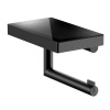 Keuco REVA Держатель т/б с полочкой, поворотный, открытый рулон до 120 мм, скрытый крепеж в к-те для привинч/ или приклеивания цвет: черный матовый 