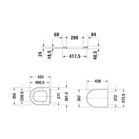 Duravit Balcoon сиденье для унитаза с микролифтом 374x438
мм, петли сталь, белое матовое (Спеццена) 