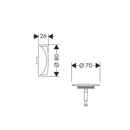 HG Flexaplus Внешняя часть набора для слива и перелива, цвет черный матовый 