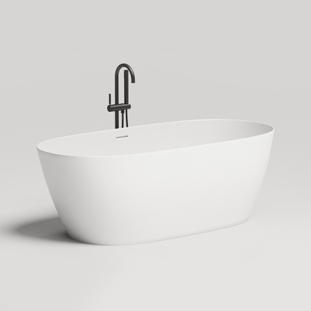 LOFO by Salini Ванна отдельностоящая 1700х800хh610 мм, донный клапан, сифон,  слив-перелив, мат-л: Solid Surface, цвет: белый матов (С нашего склада!) 