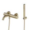 Newform X-Steel 316 Смеситель для ванны с ручным душем, кронштейном, шланг: 150 см, цвет: PVD Brushed pale gold (снято с пр-ва)