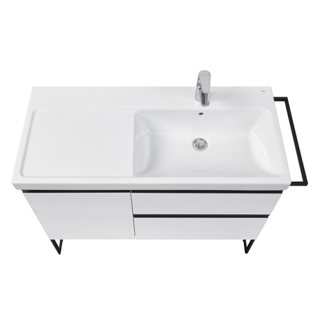 Roca DOMI Тумба подвесная 985x453x515 мм. для раковины 1000 мм, с 2 ящ. и 1 дверкой, правый, белый глянец (только для 7.3270.M.E00.4 - импорт) 