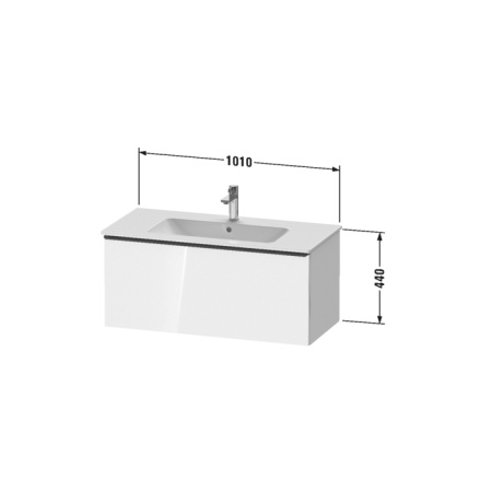 Duravit ME by Starck Раковина для мебели с перел., с 1 отв. под смес., 1030x490мм, Цвет: Белый 
