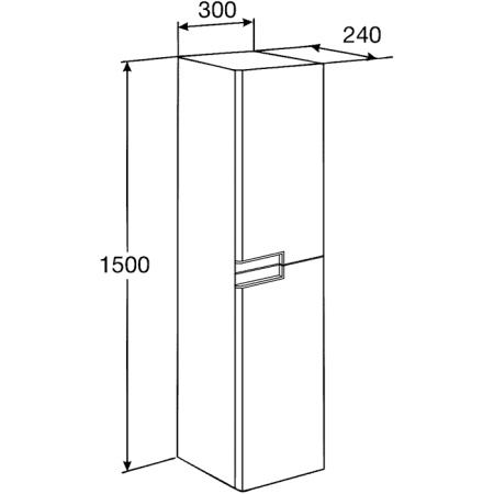 Roca VICTORIA NORD ICE EDITION Шкаф-колонна 300x240x1500 мм, белый глянец (ZRU9302729) 
