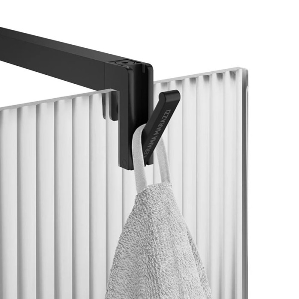 KERAMA MARAZZI Душевая перегородка CRISTALLO с рифленым стеклом, 100х210, матовый черный 