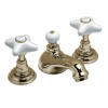 Devon&Devon WHITE ROSE Смеситель для биде на 3 отв.,100мм,с донным клапаном,цвет золото