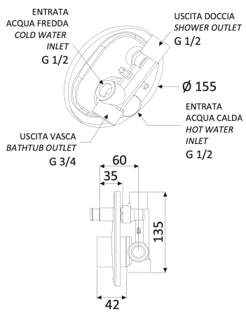 Смеситель для душа Mariani Surf B00173SF 