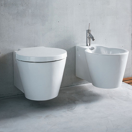 Duravit  Биде подвесное, с креплениями Durafix, с 1 отв под смеситель, цвет белый 