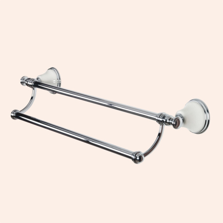 TW Harmony 012, полотенцедержатель двойной 58см, цвет держателя:  белый/хром 