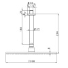 Верхний душ D300 мм с потолочным держателем L180 мм, цвет золото брашированное 