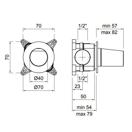 ANTONIO LUPI INDIGO Запорный вентиль, в комплекте с встраиваемой частью, цвет графит 