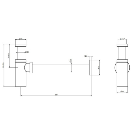 GESSI Сифон для раковины, круглый, цвет Copper PVD 