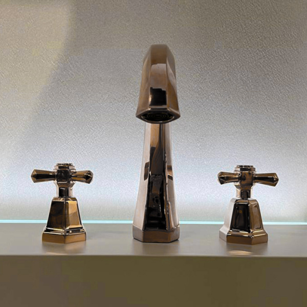 Stella Eccelsa Смеситель для раковины на 3 отверстия 3223, цвет: розовое золото 