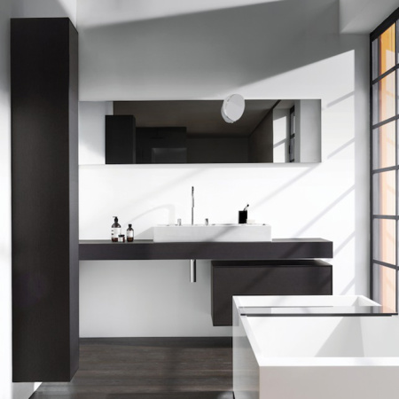 LAUFEN BOUTIQUE Тумба под раковину 900x500x430 мм., 1 ящик, с отверстием для раковины по центру, цвет темный дуб 