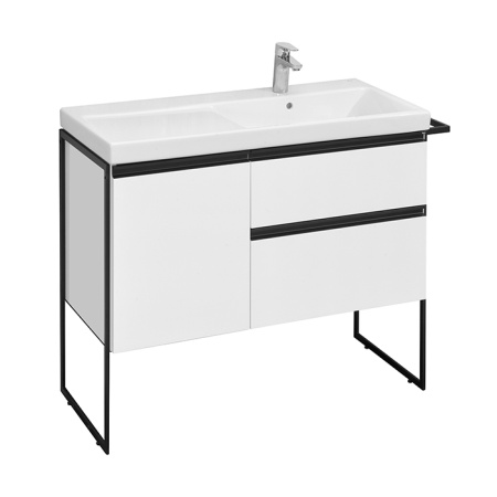 Roca DOMI Тумба подвесная 985x453x515 мм. для раковины 1000 мм, с 2 ящ. и 1 дверкой, правый, белый глянец (только для 7.3270.M.E00.4 - импорт) 