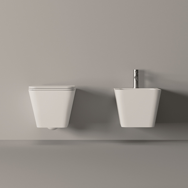 Alice Hide Биде Square 55х35, подвесное, белый глянцевый 