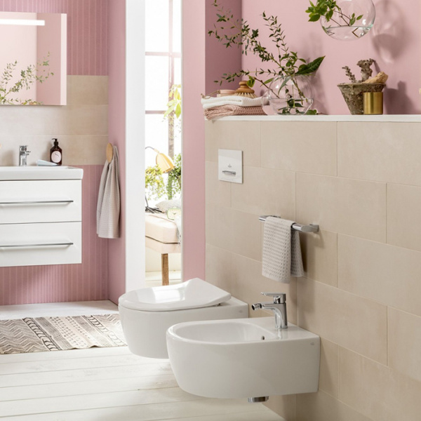 Villeroy&Boch Avento Биде подвесное 370*530*395, с 1 отв. под смеситель, цвет альпийский белый 