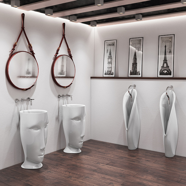 Kerasan Artwork Писсуар наполный "GROOVE", с креплением и сифоном, цвет белый 