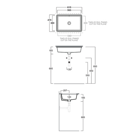 SIMAS Lavabi d'arredo Раковина под столешницу 56х36 см , цвет NERO MATT 