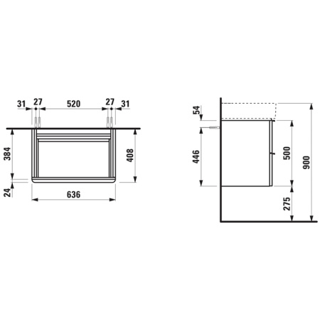 Laufen VAL Раковина 650х420х115мм с 1 отв. под смеситель, с покр. LLC, цвет: белый 