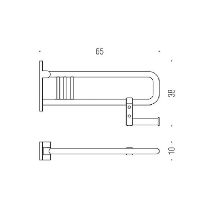 Colombo Complementi Поручень для инвалидов, 65см., с держателем для т/б., цвет: хром 