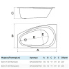 Ванна Baline асимметричная правая 150х90 