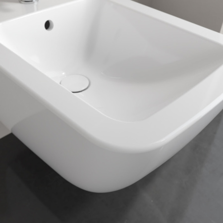 Villeroy&Boch Venticello Биде подвесное 375*560*285, с 1 отв. под смеситель, CeramicPlus, цвет альпийский белый 
