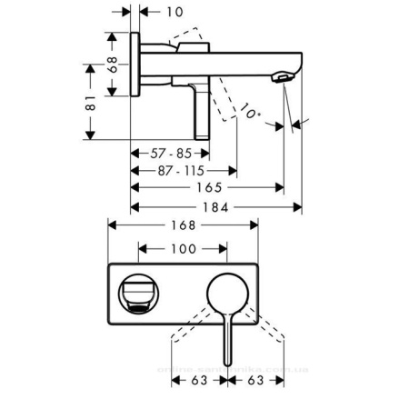 HG Metris S Смеситель для раковины встраиваемый, излив 165мм, цвет: хром 