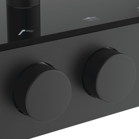 Ideal Standard Ceratherm Solos Душевая стойка, термостат, верхний душ 30см, руч.душ 13см, шланг 175см, цвет: Черный матовый 