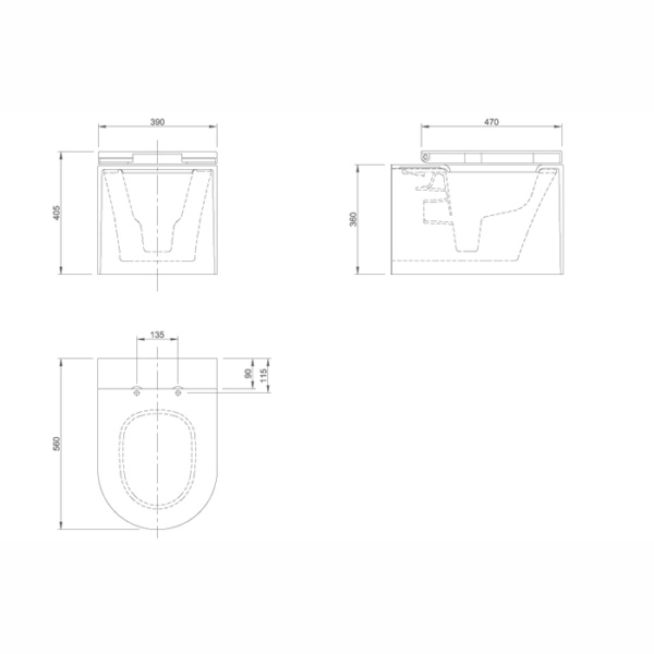 KNIEF Moon унитаз подвесной безободковый  59х39х36 см, с подсветкой , с сиденьем с микролифтом, цвет белый матовый 