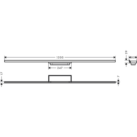 HG RainDrain Minimalistic Внешняя часть трапа для душа 1200, хром 