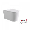 Alice Form комплект: Унитаз 50х35, подвесной, безободковый, с сиденьем и крышкой с микролифтом, с набором креплений, белый глянцевый (цена по АКЦИИ)