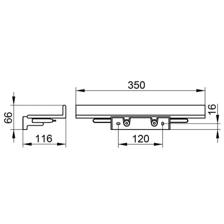 Keuco REVA Полочка для душа со стеклоочистителем, встроенный крючок, съемный, скрытый крепеж в к-те для привинчивания или приклеивания цвет: белый 