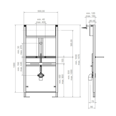 Artceram Монтажная рама для писсуара с крепежом и звукоизоляцией 