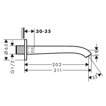 HG Vivenis Излив на ванну, цвет белый матовый 