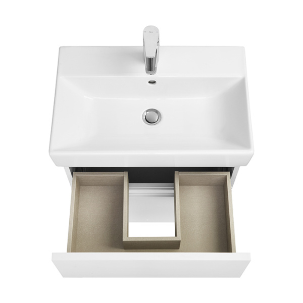 Roca OLETA Тумба подвесная 564х374х548 мм. для раковины 600 мм, с 2 ящиками, белый матовый 