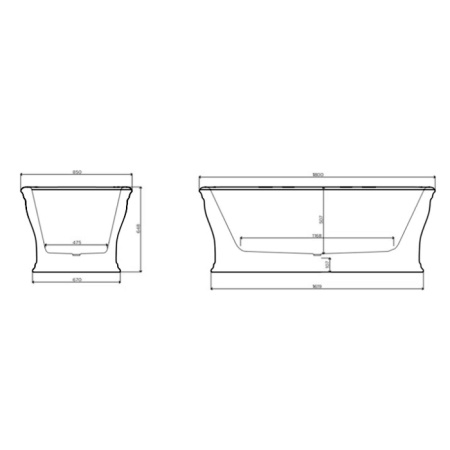 Artceram CIVITAS  Ванна из искусственного камня Livingtec 180х85х65 см, цвет серый глянцевый (не производится с 01/11/2019!) 