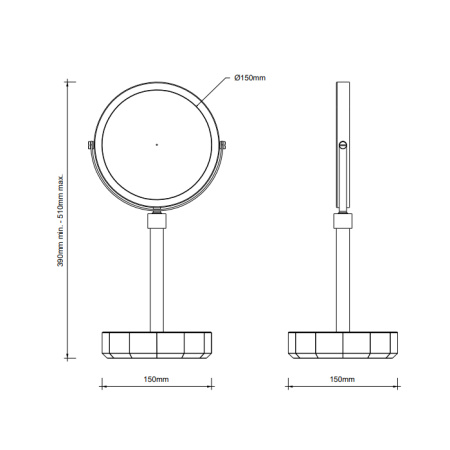 Decor Walther KR KSA Kristall Зеркало косметическое, цвет: Capri Синий / Хром 