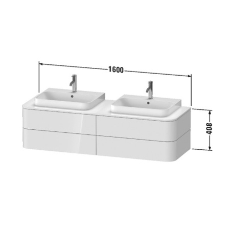 Duravit Happy D.2 Plus Раковина 600х400мм, без перелива,с выпуском с керамической крышкой цвет: белый (Спец.цена из наличия) 