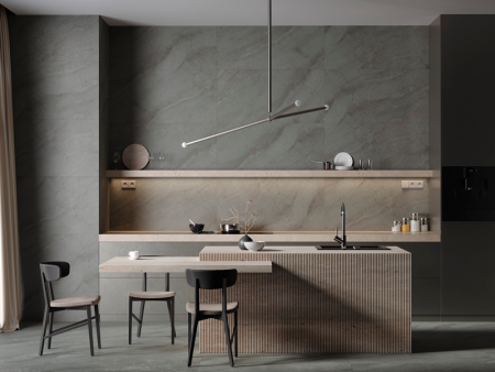 Гранит керамический K-2405/MR БЕРЕГ Темно-серый 60x120х1 см 